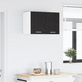 Hanging Cabinet with Door Black Oak and White 30 x 31 x 40 cm - Top-Down View