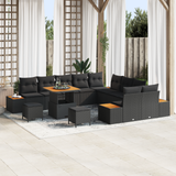 Garden Sofa Set with Cushion 13 pcs Black