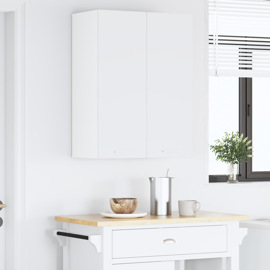 Hanging Cabinet 2 pcs White Engineered Wood