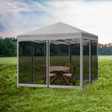 Mountview Gazebo 3x3m Pop Up Marquee Grey - Close-Up Angle