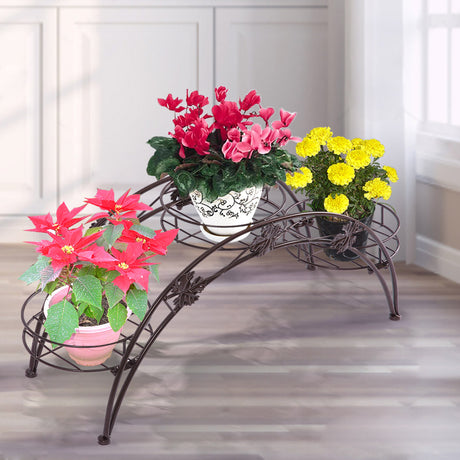 Levede Plant Stand Outdoor Indoor Metal Bronze-2018816651222454279