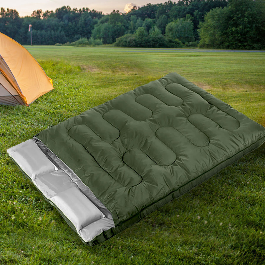 Mountview Sleeping Bag Double Bags Outdoor Army Green-2006732921037262855