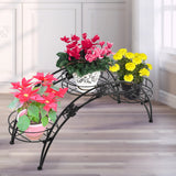 Levede Plant Stand Outdoor Indoor Metal Black - Close-Up Angle