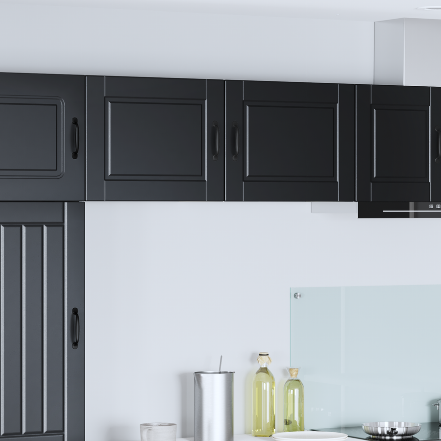Wall Cabinet PORTO 2 pcs Black Engineered Wood