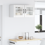 Wall Glass Cabinet PORTO High Gloss White 80 x 31 x 40 cm - Top-Down View