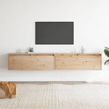 Wall Cabinets 2pcs 100x30x35 cm Solid Wood Pine - Front View