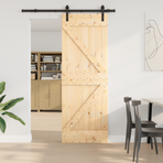 Sliding Door NARVIK 70 x 210 cm (152.5 cm) Natural and Black