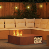 Fire Pit Brown 100 x 100 x 30 cm Weathering Steel - Top-Down View