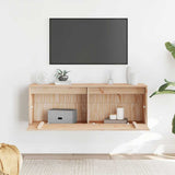 Wall Cabinet 100x30x35 cm Solid Wood Pine - Side View