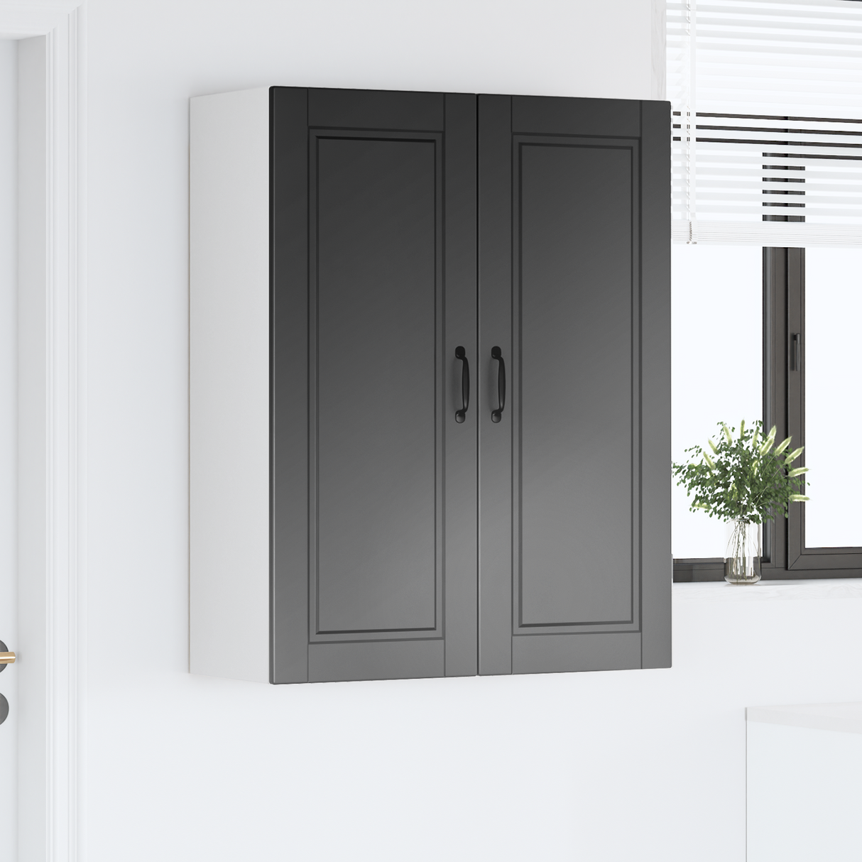 Wall Cabinet PORTO Black 80 x 31 x 100 cm Engineered Wood