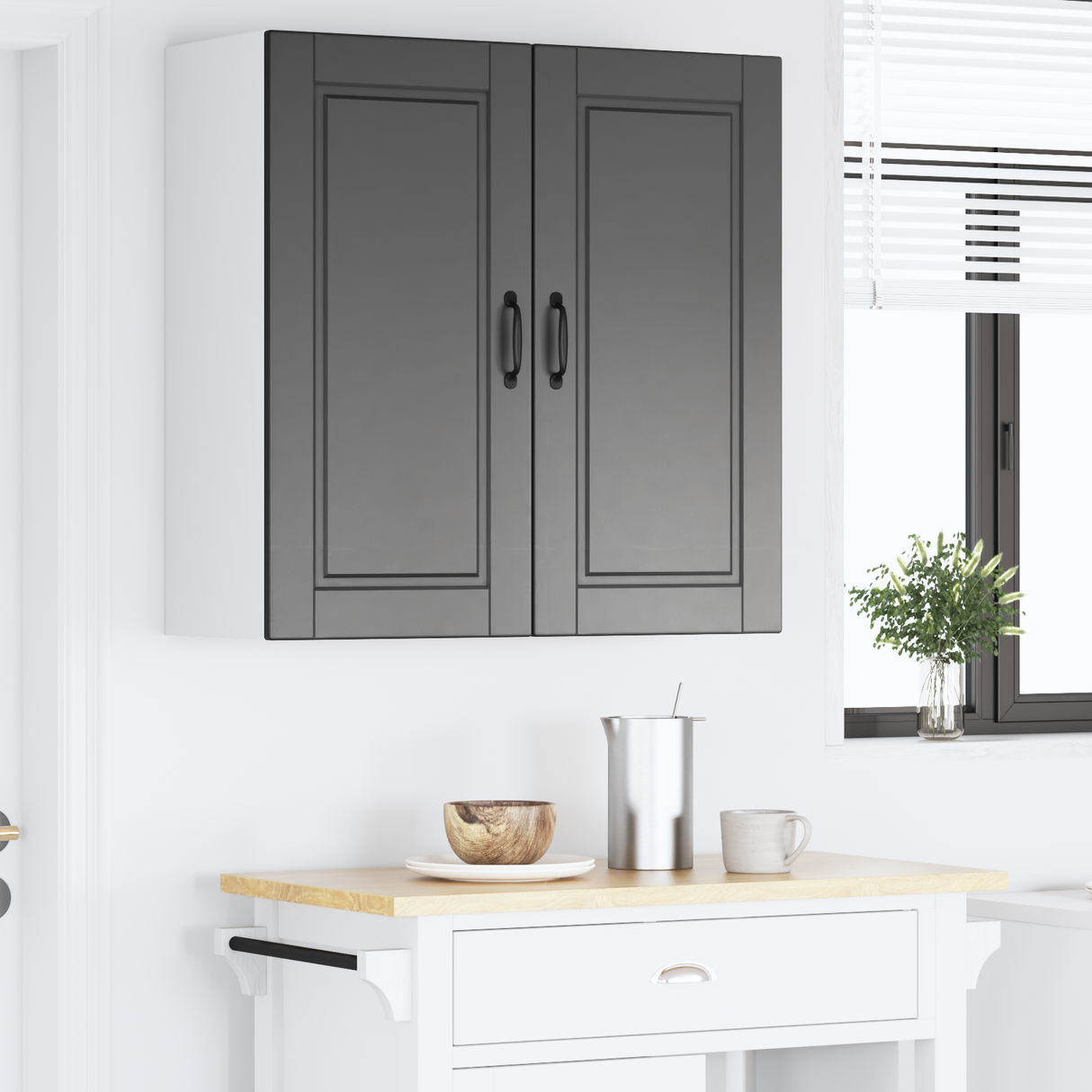 Wall Cabinet PORTO Black 80 x 31 x 80 cm Engineered Wood