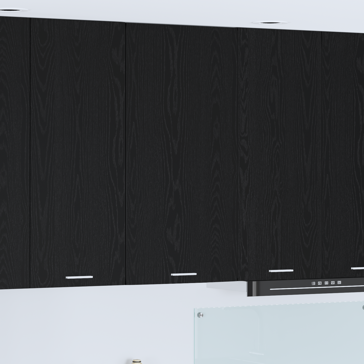 Hanging Cabinet with Door Black Oak and White 50 x 31 x 100 cm