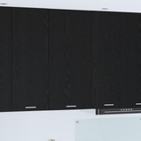 Hanging Cabinet with Door Black Oak and White 50 x 31 x 100 cm - Side View