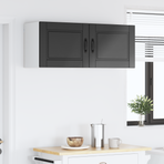 Wall Cabinet PORTO 2 pcs Black Engineered Wood