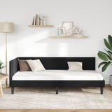 Corner Bed Frame with Headboard Black 90 cm x 190 cm Velvet - Side View