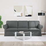 Sofa Dark Grey 215 x 82 x 80 cm Fabric - Side View