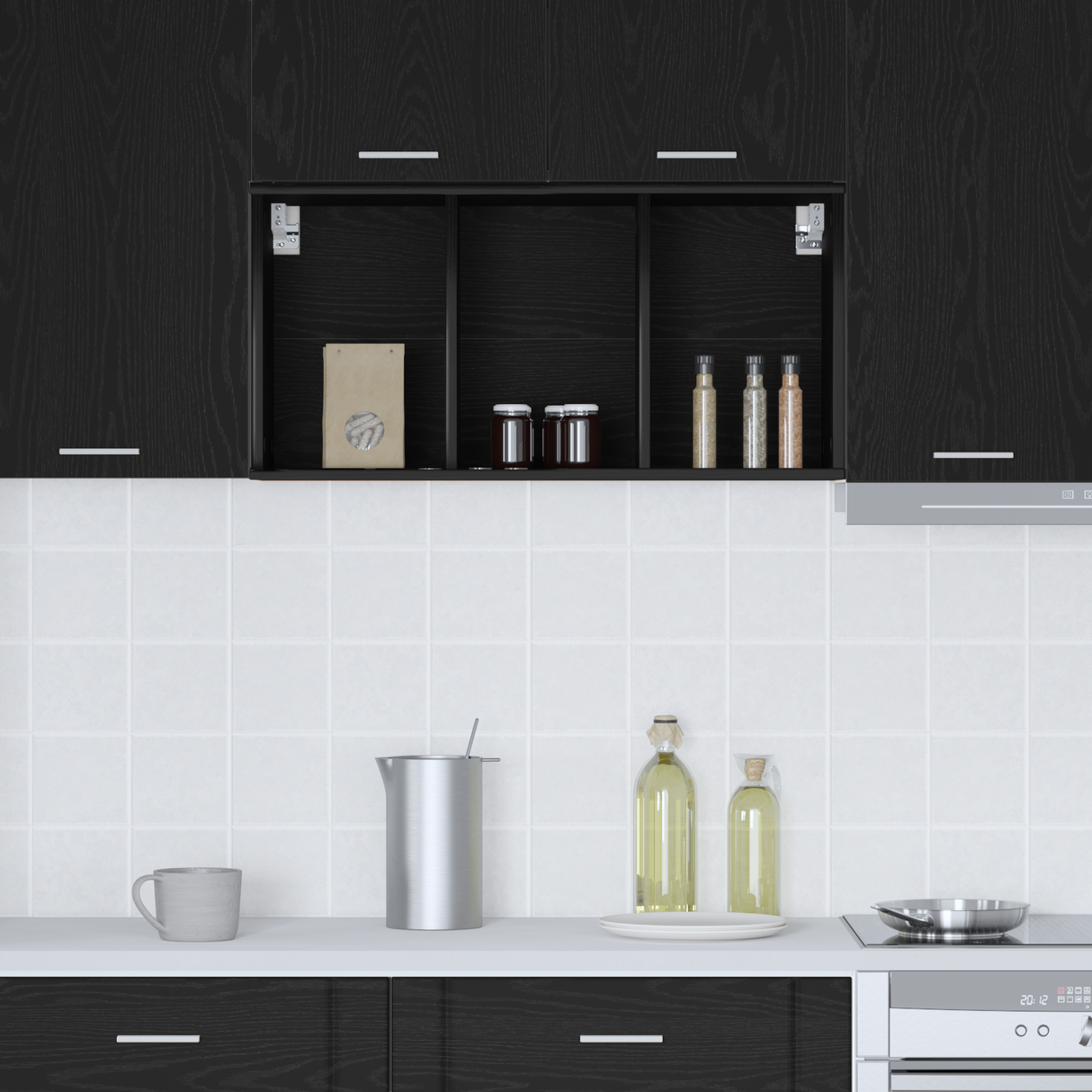 Hanging Cabinet Black Oak 40 x 29,5 x 80 cm Engineered Wood