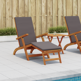 Reclining and Folding Sunlounger 2 pcs Solid Acacia Wood