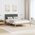 Bed Frame with Headboard Brown 135 x 190 cm Solid Pine Wood