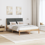 Bed Frame with Headboard Brown 135 x 190 cm Solid Pine Wood - Top-Down View