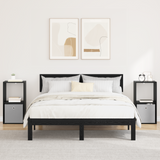 Bedside Table 2 pcs Black Oak 35 x 32 x 68.5 cm Engineered Wood - Side View