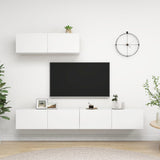 TV Cabinets 3 pcs White Engineered Wood - Front View