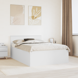Bed Frame with Headboard White 150 x 200 cm Engineered Wood - Front View