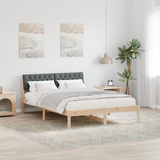Bed frame Brown and dark grey 150 x 200 cm Solid pine wood - Side View