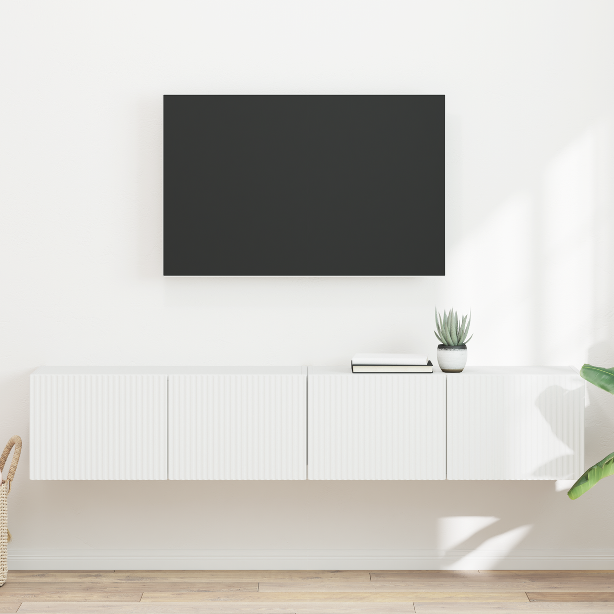 TV Wall Cabinet 2 pcs White 78.5 x 31 x 29.5 cm Engineered Wood