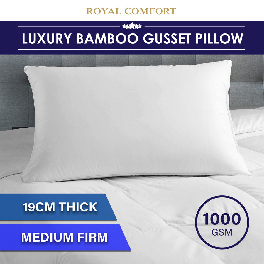 Luxury - Bamboo Gusset Pillow - Single Pack-1951134817806585857