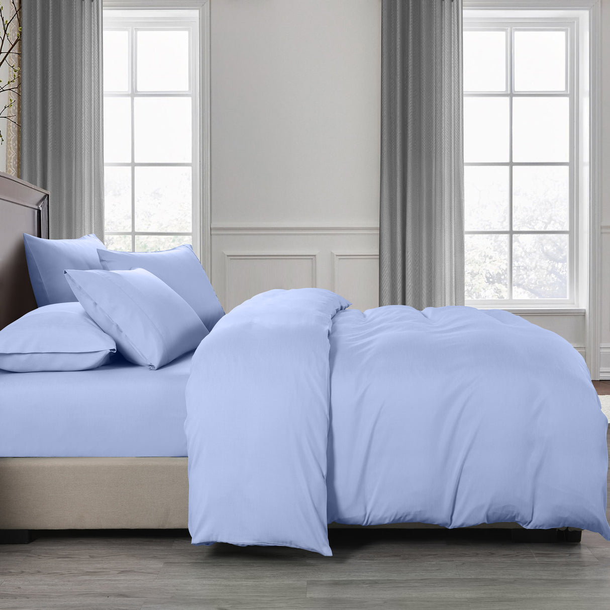 Royal Comfort Bamboo Cooling 2000TC Quilt Cover Set - Double-Light Blue-1951134827159883778