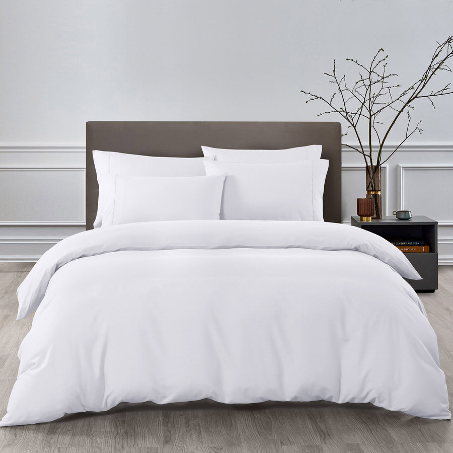 Royal Comfort Bamboo Cooling 2000TC Quilt Cover Set - King - White-1951134829093457920