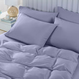 Royal Comfort Bamboo Cooling 2000TC 6-Piece Combo Set -Double-Lilac Grey - Front View
