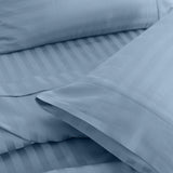 Royal Comfort 1200TC COTTON STRIPE -3PC FITTED COMBO SETS QUEEN CHAMBRAY - Side View
