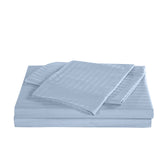 Royal Comfort 1200TC COTTON STRIPE -3PC FITTED COMBO SETS QUEEN CHAMBRAY - Top-Down View