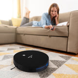 My Genie Xsonic Robotic Vacuum Cleaner -  Black - 45-Degree Angle
