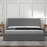 Milano Luxury Gas Lift Bed with Headboard (Model 1) - Grey No.28 - Double - Rear View