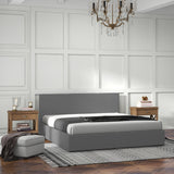 Milano Luxury Gas Lift Bed with Headboard (Model 1) - Grey No.28 - Double - Close-Up Angle