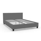 Milano Sienna Luxury Bed with Headboard (Model 2) - Grey No.28 - Double - Close-Up Angle