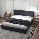 Milano Luxury Gas Lift Bed with Headboard (Model 1) - Charcoal No.35 - King-1951134894671400966