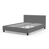 Milano Sienna Luxury Bed with Headboard (Model 2) - Grey No.28 - King - Low Angle