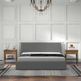 Milano Sienna Luxury Bed with Headboard (Model 2) - Grey No.28 - King - Rear View