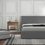 Milano Luxury Gas Lift Bed with Headboard (Model 1) - Grey No.28 - Queen - Top-Down View