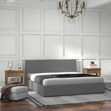 Milano Luxury Gas Lift Bed with Headboard (Model 1) - Grey No.28 - Queen-1951134895946469383