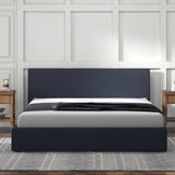 Milano Luxury Gas Lift Bed with Headboard (Model 1) - Charcoal No.35 - Single-1951134896567226373