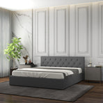 Milano Capri Luxury Gas Lift Bed With Headboard (Model 3) - Grey No.28 - Single-1951134896982462465