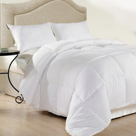 Royal Comfort Duck Feather And Down Quilt Size: 95% Feather 5% Down 500GSM White Cotton - King Single-1951134842473287680