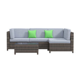 Milano Outdoor 5 PC Rattan Sofa Set Colour Oatmeal Seat & Black Coating (5 Boxes)-1951134907447250944