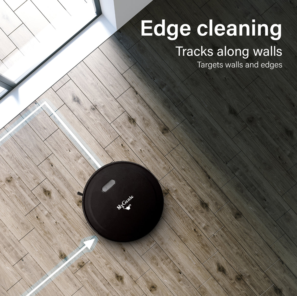 MyGenie Smart Robotic Vacuum Cleaner - Black-1951134808654614534