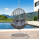 Arcadia Furniture Rocking Egg Chair - Oatmeal and Grey - Low Angle
